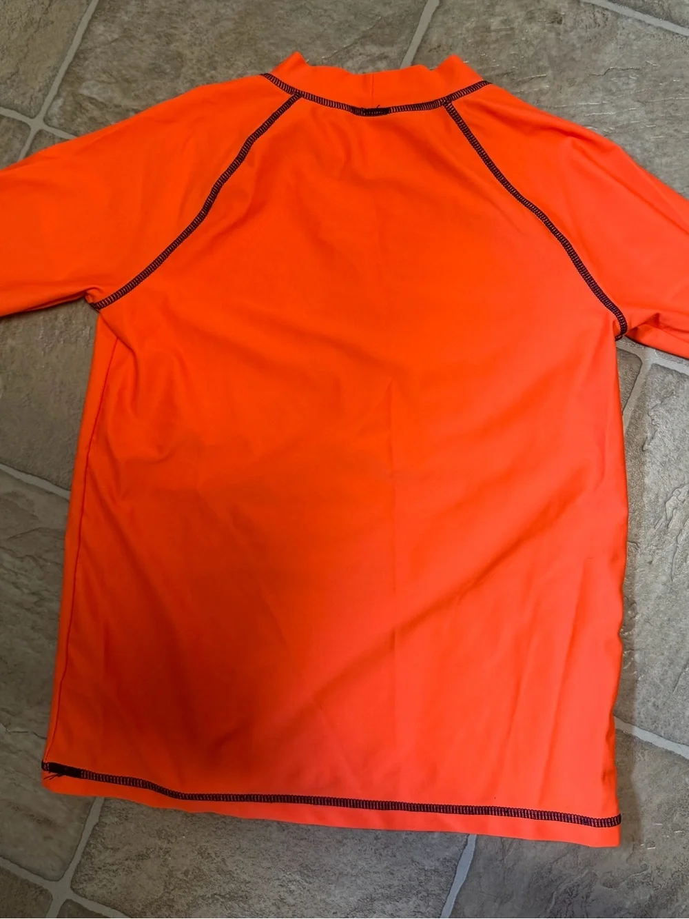 Carter's Bright Orange Kids Rash Guard with Navy Dino Graphic